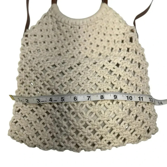 Sigrid Olsen Handcrafted Natural Macrame Crossbody Fully Lined Snap Close Bag - Picture 11 of 16
